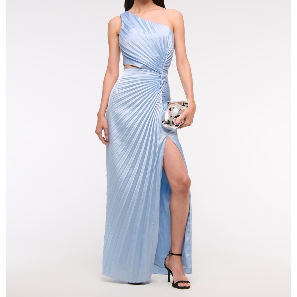 Abercrombie Fitch Giselle Pleated OneShoulder Cutout Maxi Dress Women XXLP NWT
